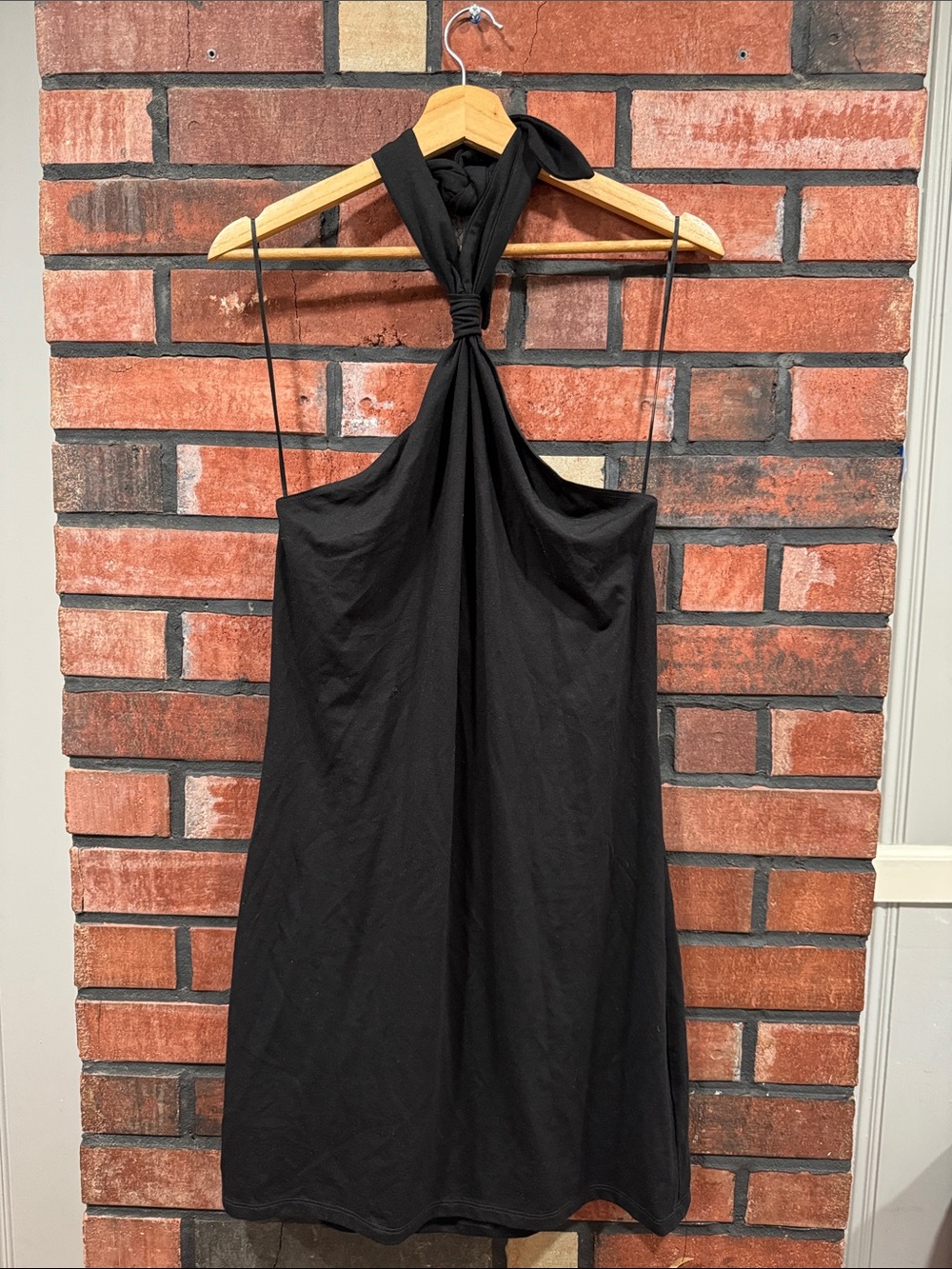 Reformation Ribbed Halter Mini Dress Black - Picture 4 of 11